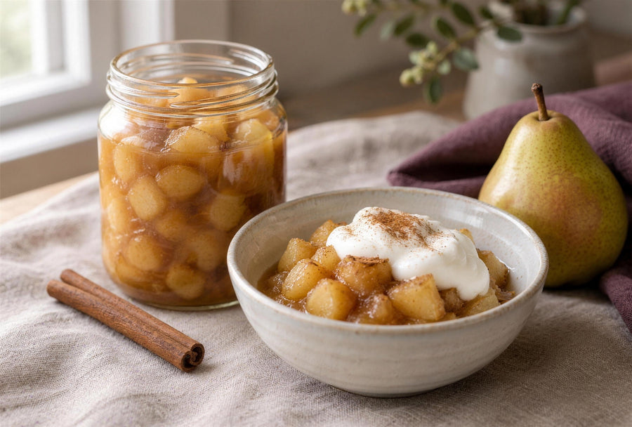 Make-ahead stewed apple and pear