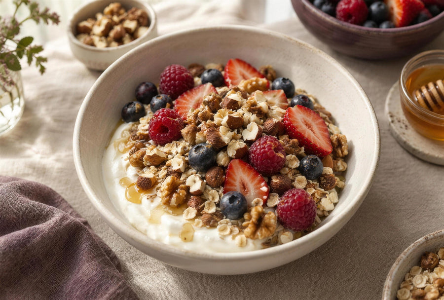 Greek yoghurt berry breakfast bowl