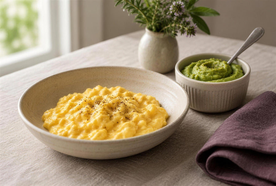 Soft scrambled eggs after surgery