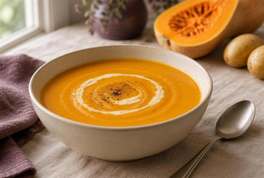 Smooth pumpkin and potato soup