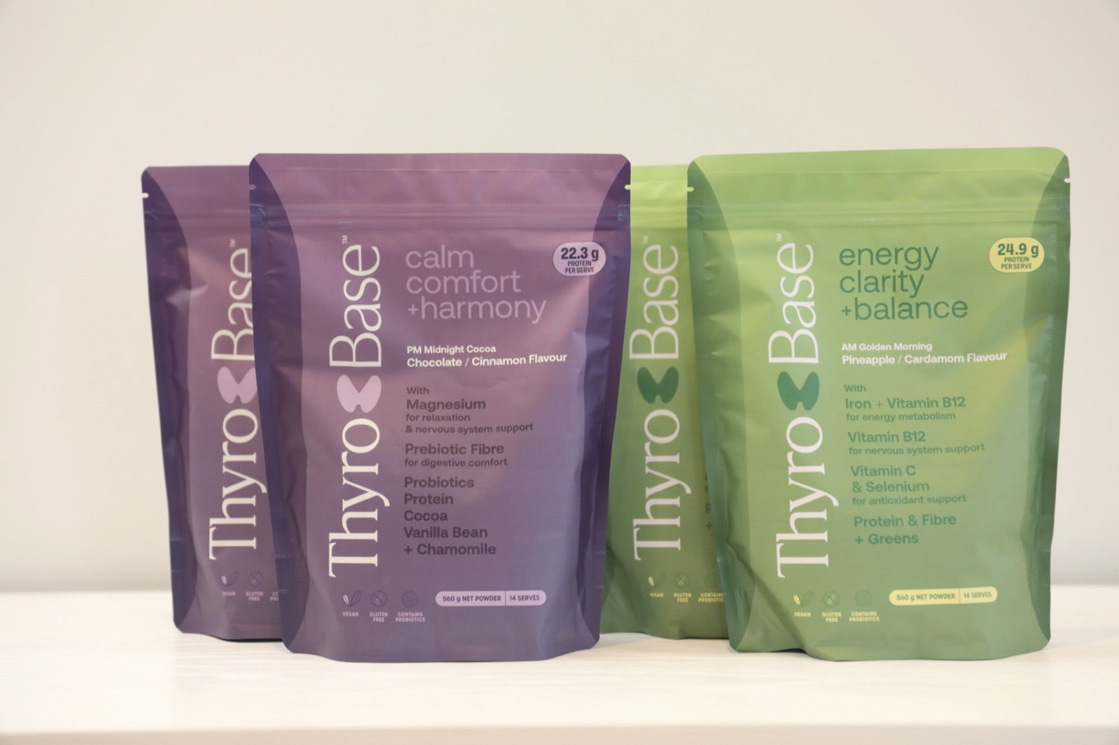 Your monthly ThyroBase system: two AM pouches and two PM pouches