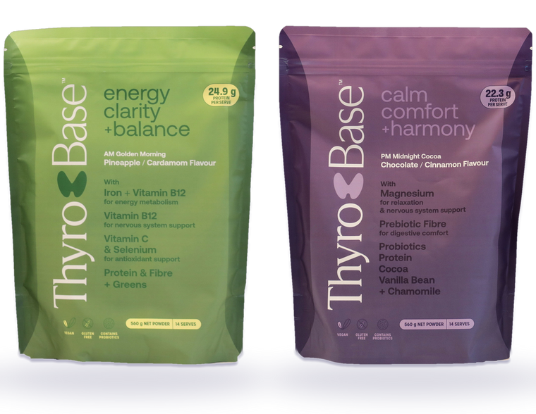 ThyroBase AM and PM pouches side by side